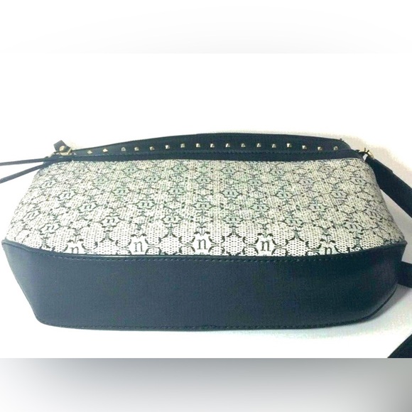 Nanette Lepore Shoulder & Crossbody Bag Black & White, N Print, 3Zippers&Rivets - Picture 5 of 14